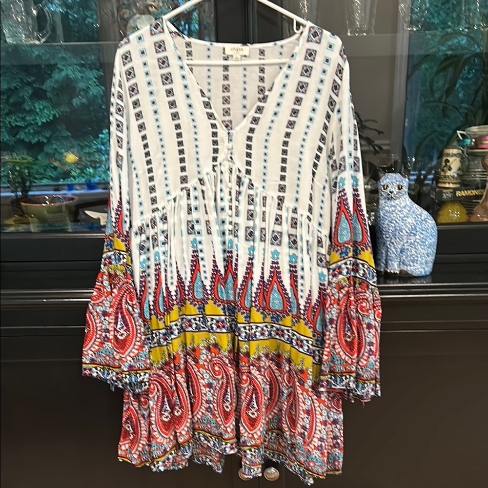 Colorful Bohemian Tunic Top